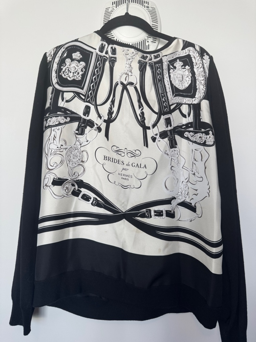Hermes Black and White 'Brides de Gala' Long Sleeve Tee